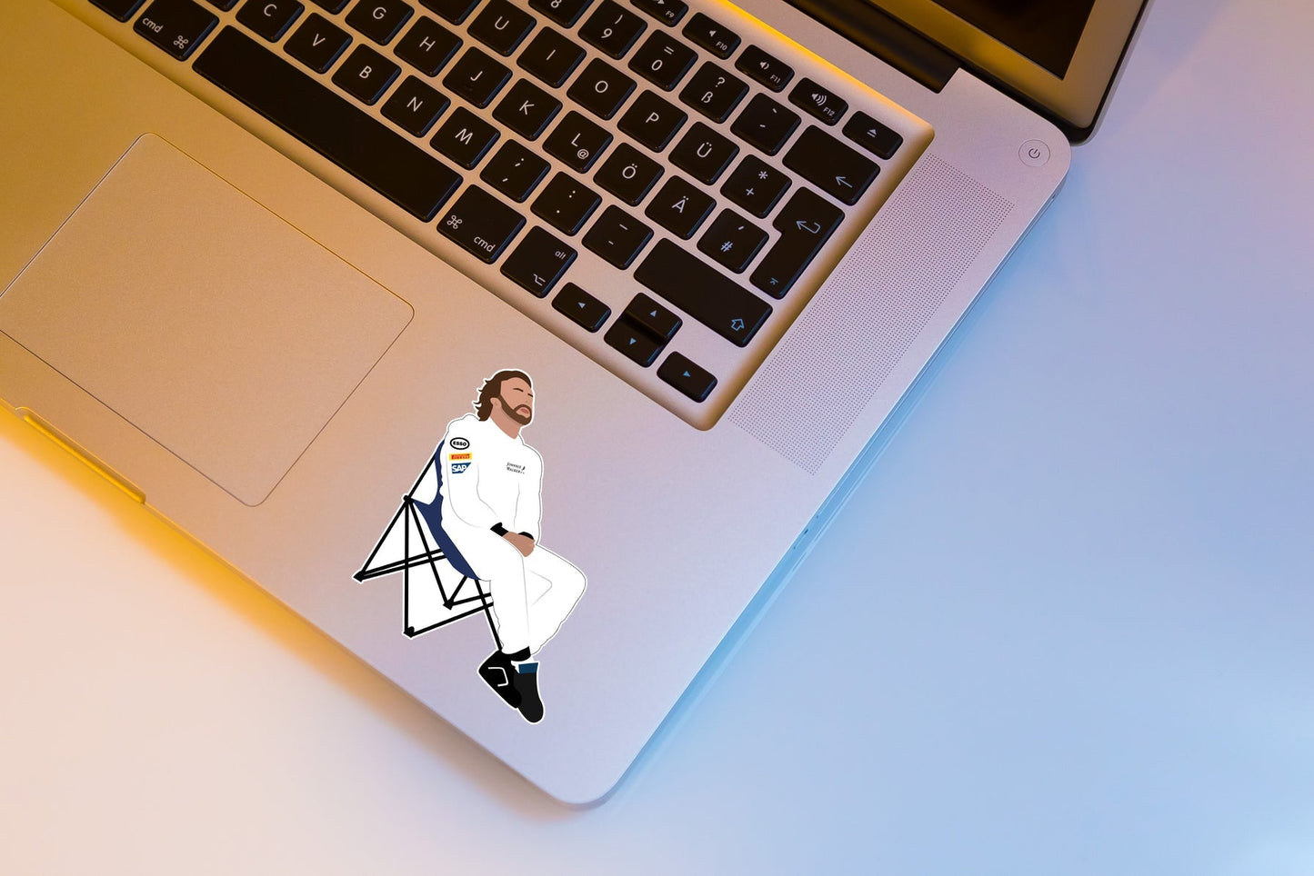 Fernando Alonso Deckchair Illustration Sticker