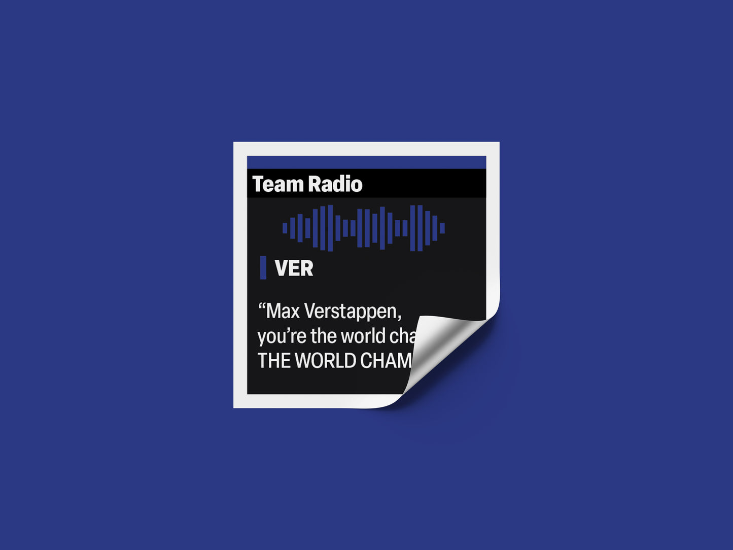 Max Verstappen "You're the world champion!" F1 Radio Message Sticker