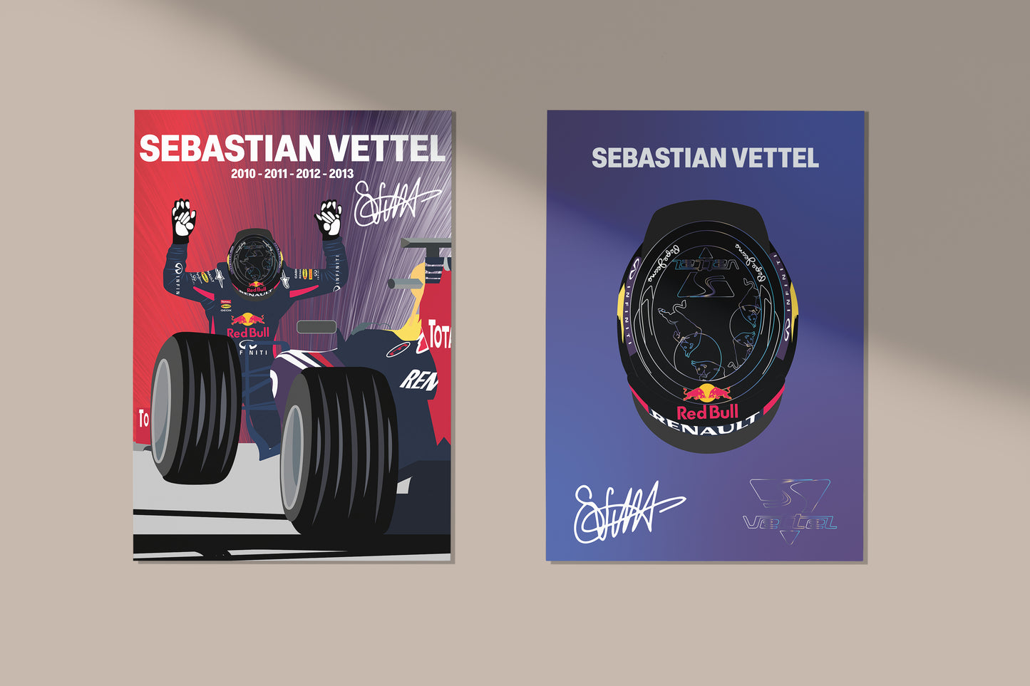Sebastian Vettel F1 2013 Helmet Poster