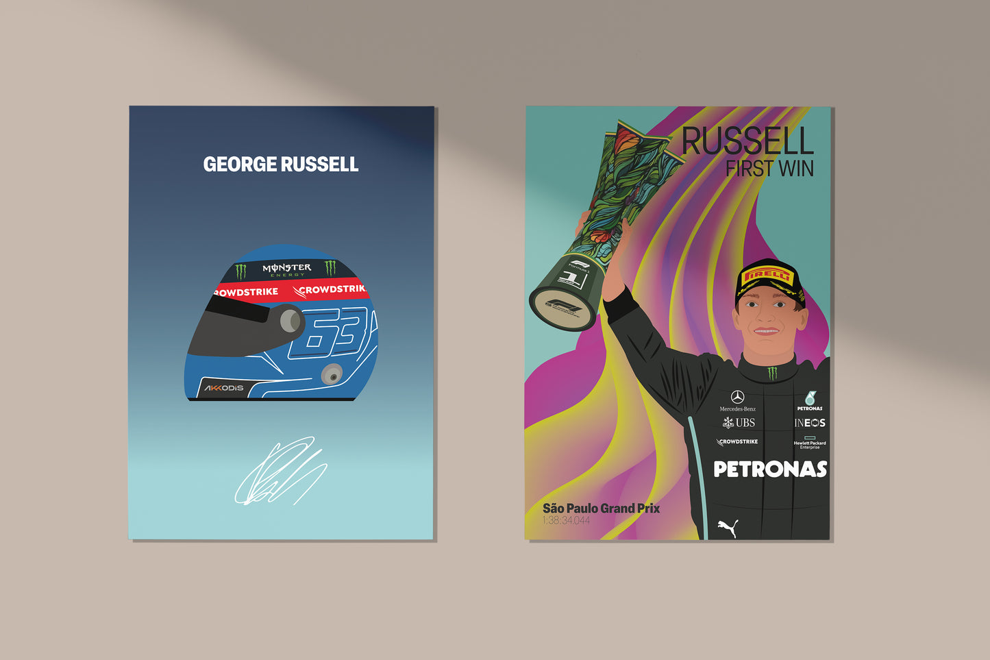 George Russell First Win Brasil 2022 Poster