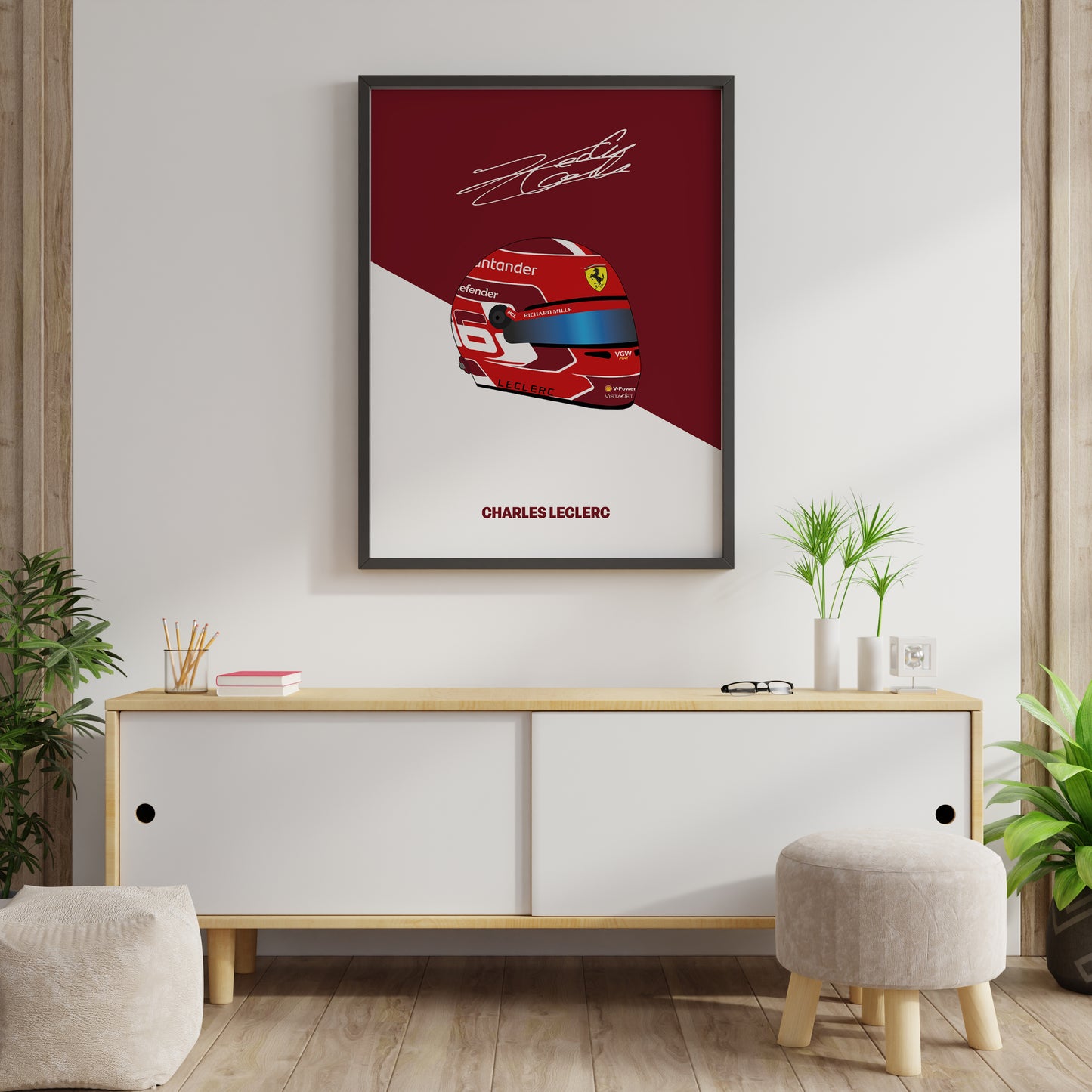 Charles Leclerc F1 2024 Helmet Poster