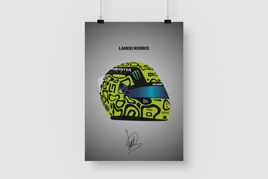 Lando Norris F1 2024 Helmet Poster