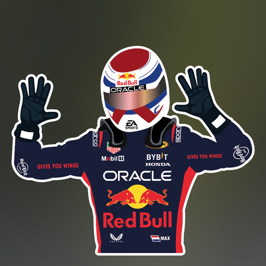 Max Verstappen 10 Wins Illustration Sticker