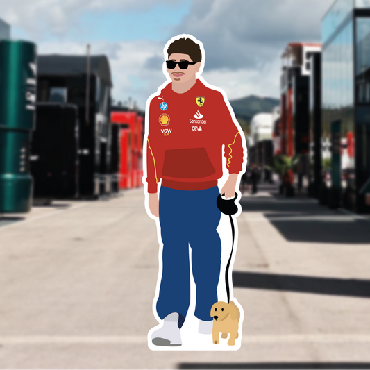 Charles Leclerc & Leo Illustration Sticker