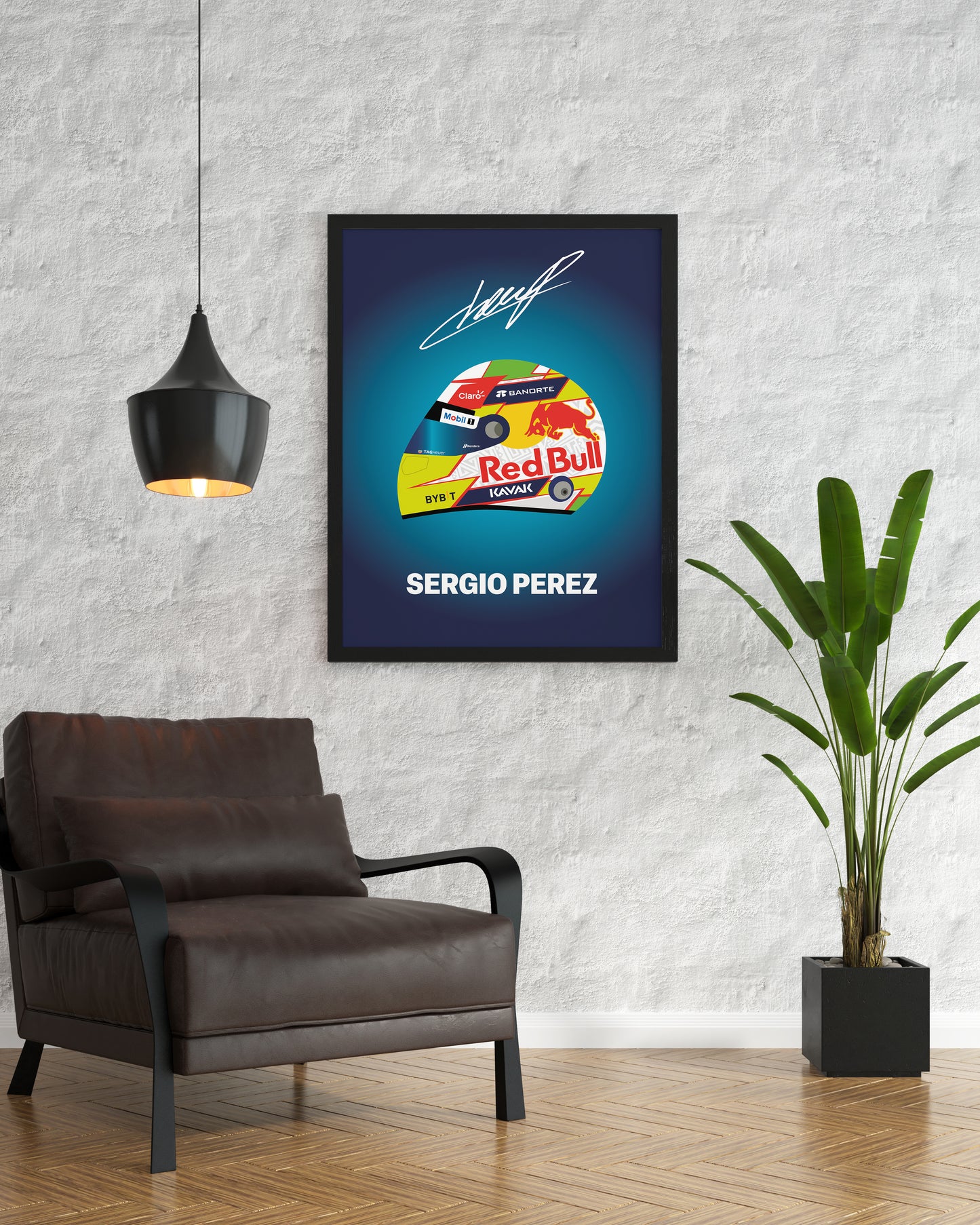 Sergio Perez F1 2023 Helmet Poster