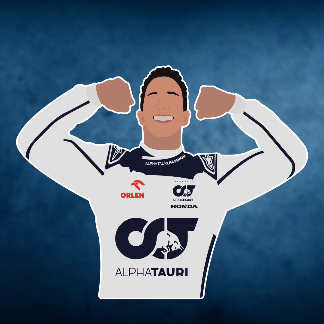 Daniel Ricciardo cheering Illustration Sticker