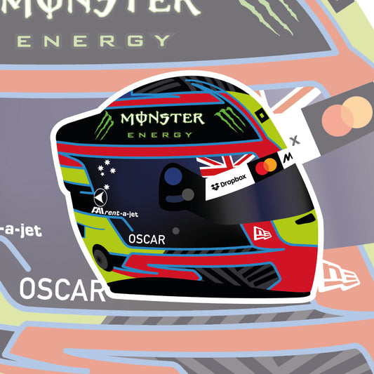 Oscar Piastri F1 2025 Helmet Sticker