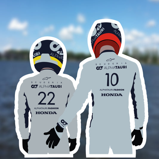 Pierre Gasly & Yuki Tsunoda Illustration Sticker