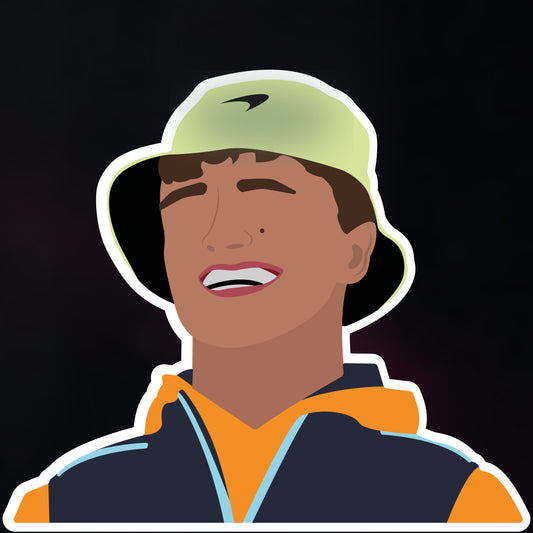 Lando Norris Bucket Hat Illustration Sticker