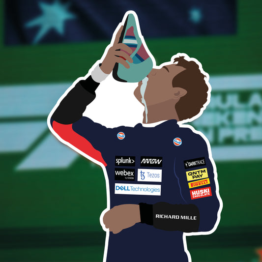 Lando Norris Shoey Celebration Illustration Sticker