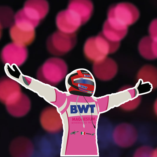 Sergio Perez 2020 Bahrain GP Win Illustration Sticker