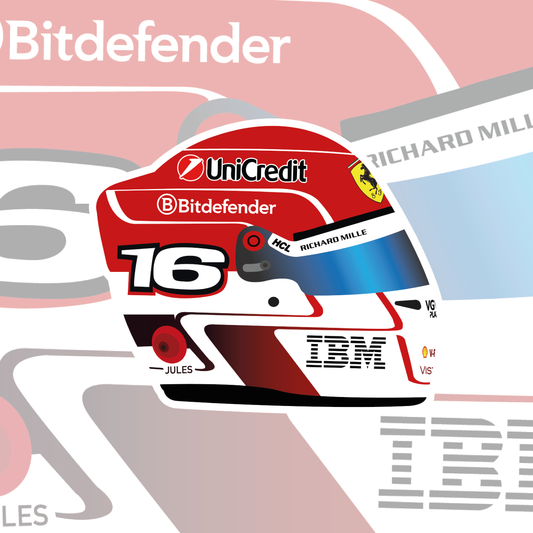 Charles Leclerc F1 2025 Helmet Sticker