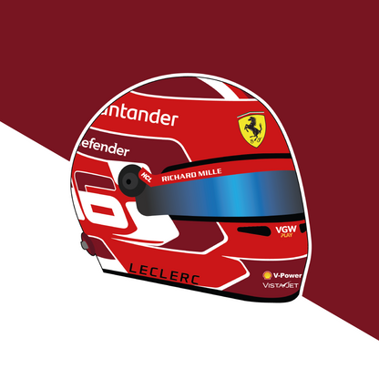 Charles Leclerc F1 2024 Helmet Sticker