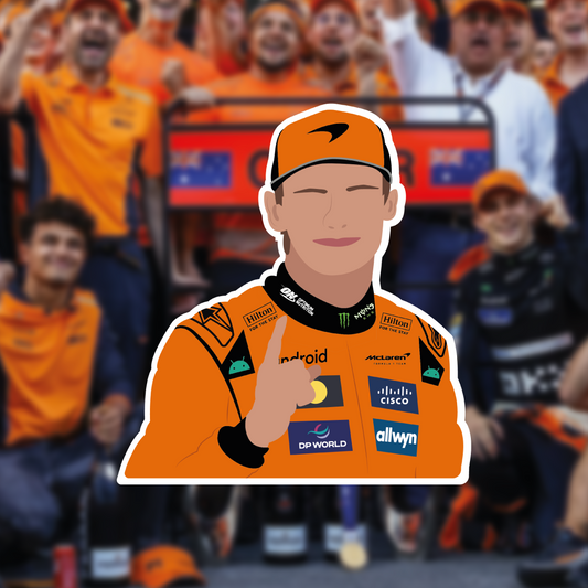 Oscar Piastri's "Win" Illustration Sticker