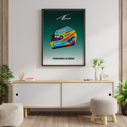 Fernando Alonso F1 2023 Helmet Poster