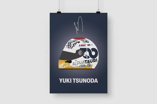 Yuki Tsunoda F1 2022 Japanese GP Helmet Poster
