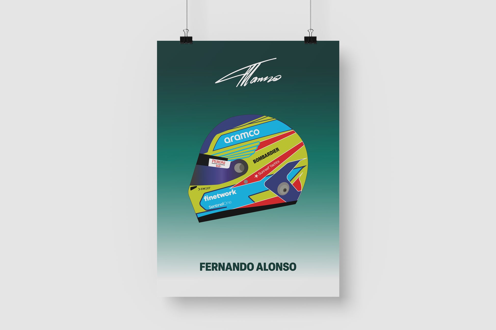 Fernando Alonso F1 2023 Helmet Poster – Formula Reels