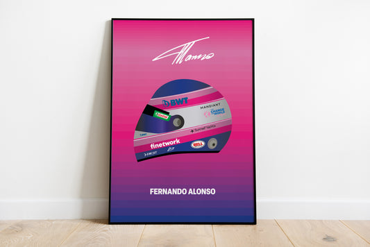 Fernando Alonso F1 2022 Helmet Poster