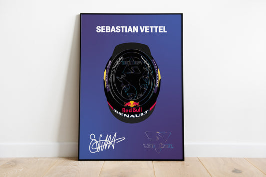 Sebastian Vettel F1 2013 Helmet Poster
