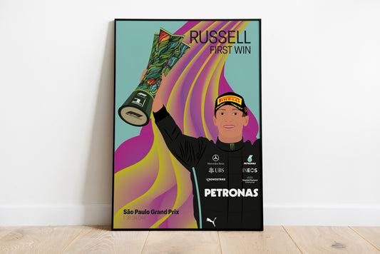 George Russell First Win Brasil 2022 Poster