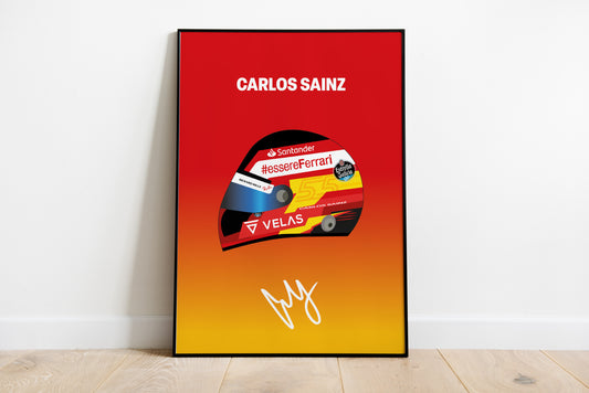 Carlos Sainz F1 2022 Helmet Poster