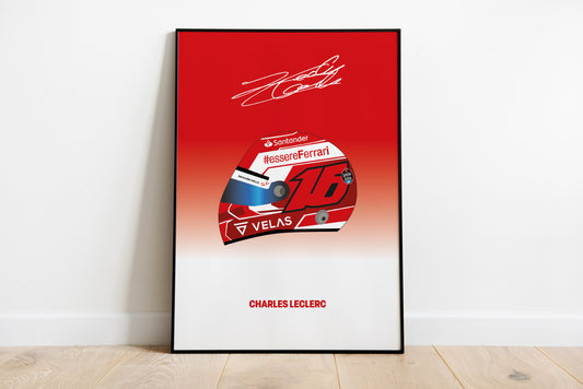 Charles Leclerc F1 2022 Helmet Poster
