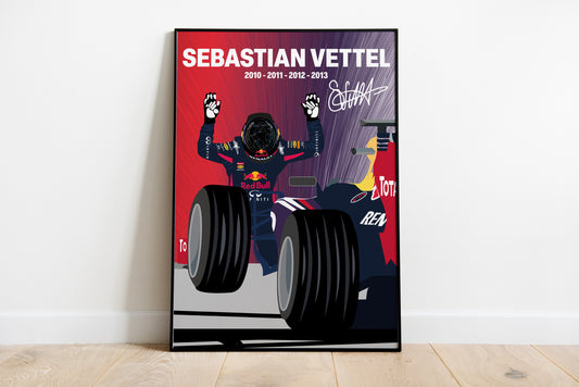 Sebastian Vettel Indian GP 2013 - 4 Time World Champion Poster