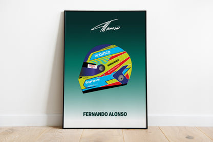Fernando Alonso F1 2023 Helmet Poster
