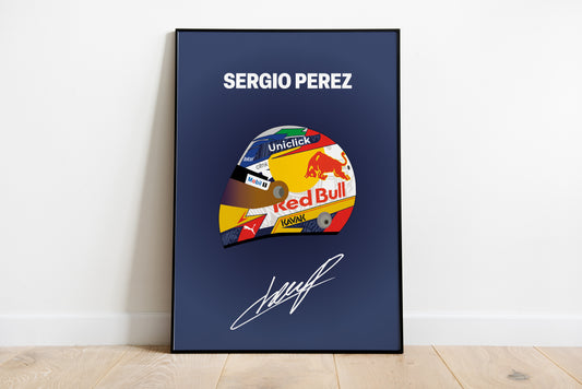 Sergio Perez F1 2022 Helmet Poster