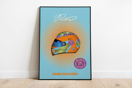 Daniel Ricciardo F1 2022 Helmet Poster