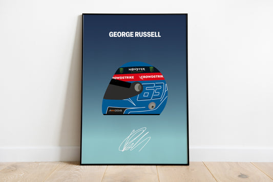 George Russell F1 2022 Helmet Poster