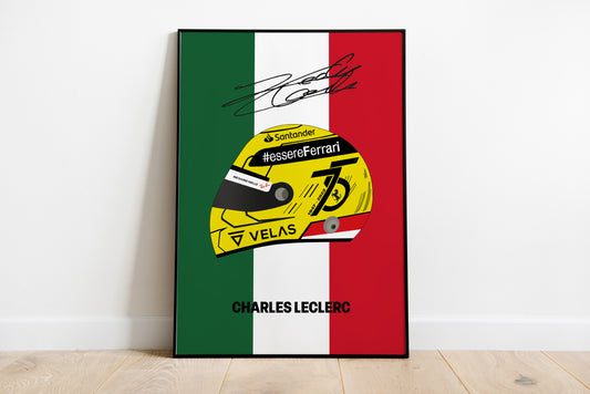 Charles Leclerc F1 2022 Monza GP Helmet Poster