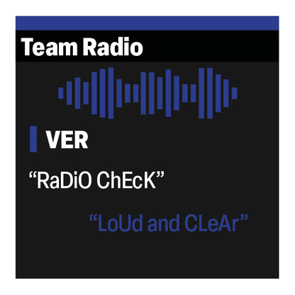 Max Verstappen "Radio Check!" "Loud and Clear!" F1 Radio Message Sticker