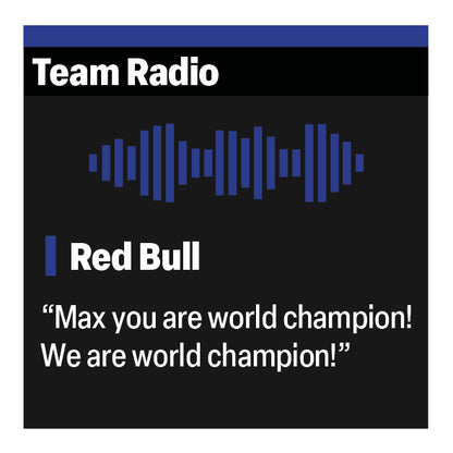 Red Bull “Max you are world champion! We are world champion!”  F1 Radio Message Sticker