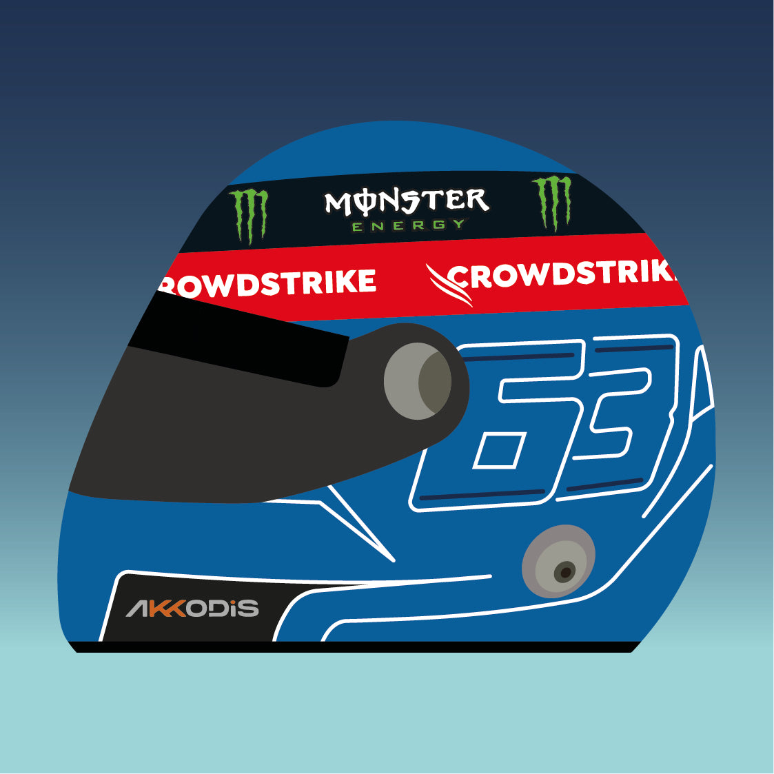 George Russell F1 2022 Helmet Sticker