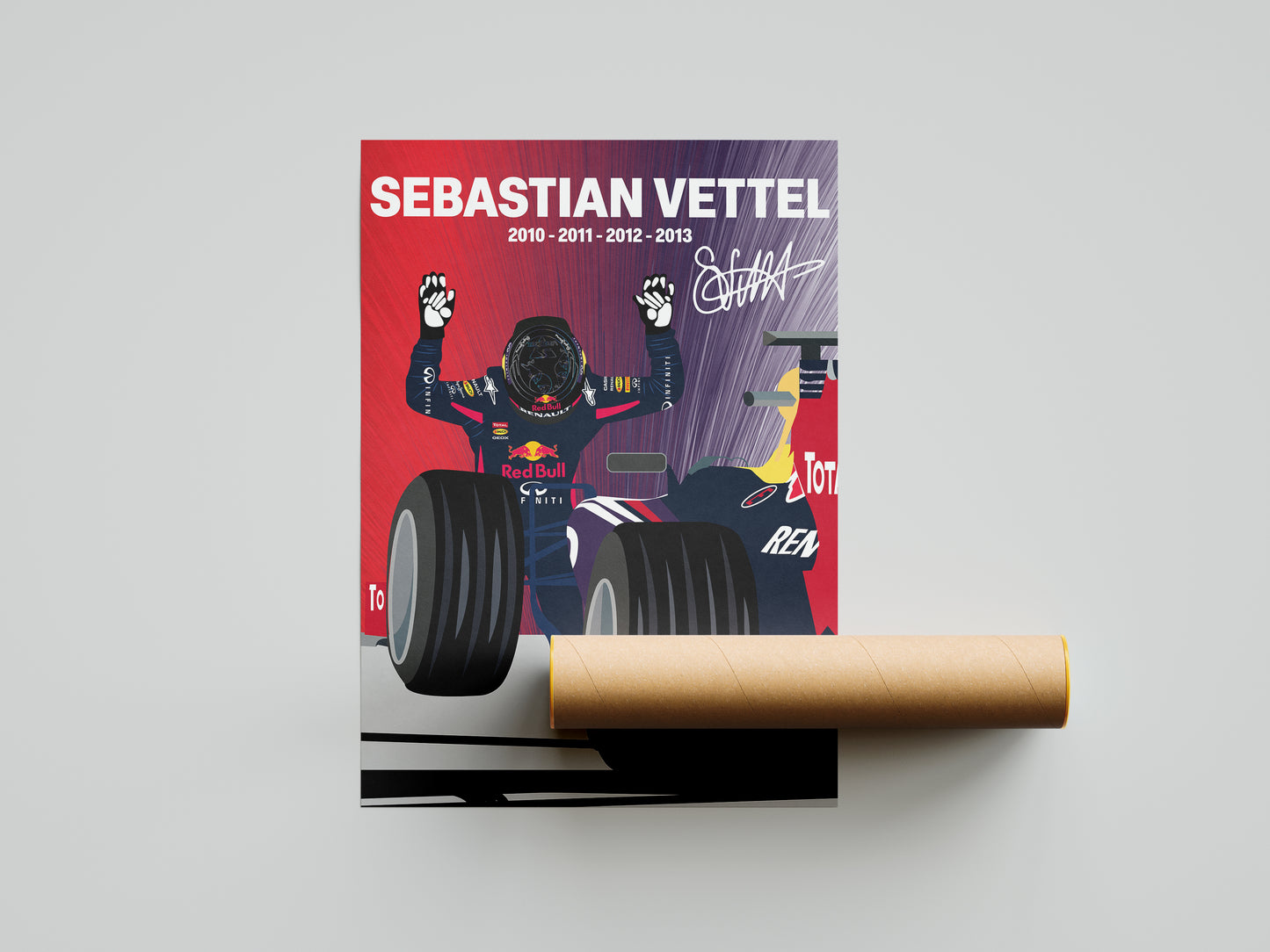Sebastian Vettel Indian GP 2013 - 4 Time World Champion Poster