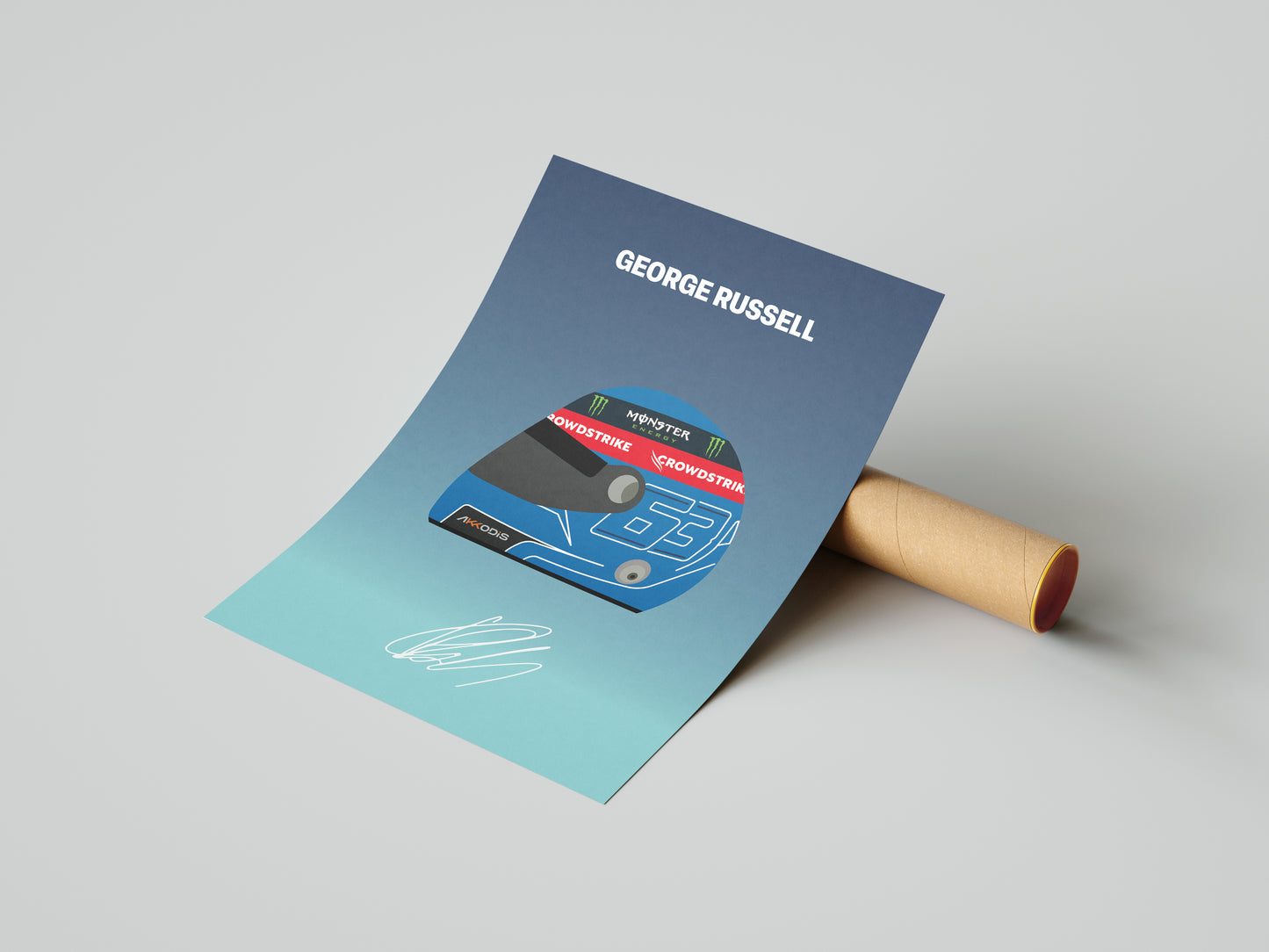 George Russell F1 2022 Helmet Poster