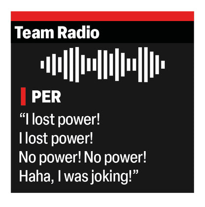 Sergio Perez "I lost power!" F1 Radio Message Sticker