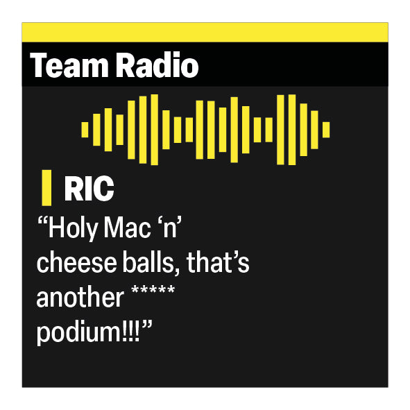 Daniel Ricciardo "Holy Mac 'n' Cheese balls" F1 Radio Message Sticker