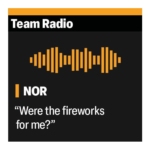 Lando Norris "Where the fireworks for me?" F1 Radio Message Sticker