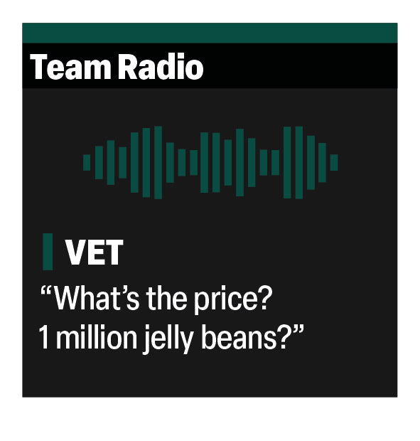 Sebastian Vettel "What's the price? 1 million jelly beans?" F1 Radio Message Sticker