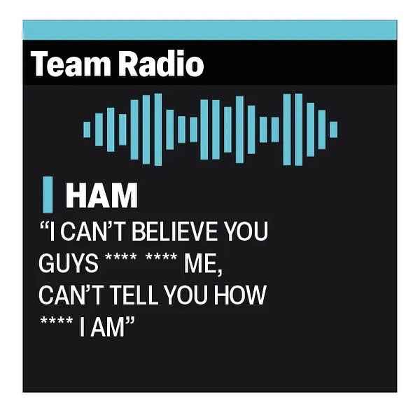 Lewis Hamilton "That was the biggest **** up" F1 Radio Message Sticker