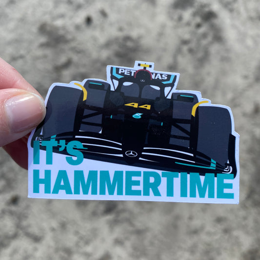 Lewis Hamilton W14 It's Hammer Time Illustration Sticker