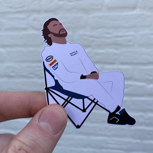 Fernando Alonso Deckchair Illustration Sticker
