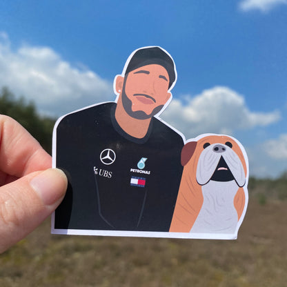 Lewis Hamilton Roscoe Illustration Sticker