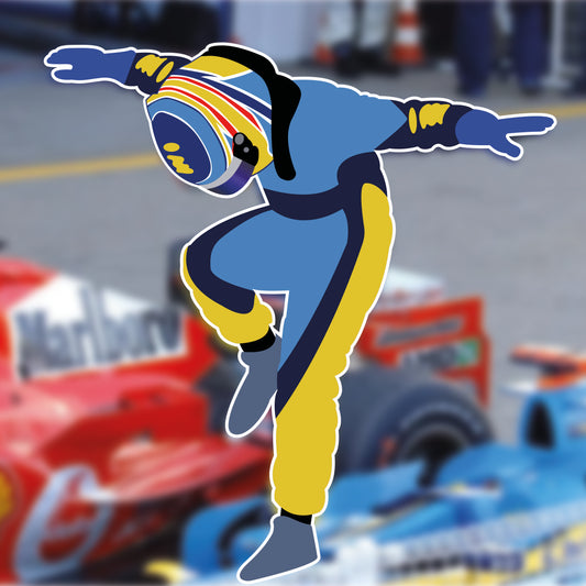 Fernando Alonso Japanese GP Celebration Illustration Sticker