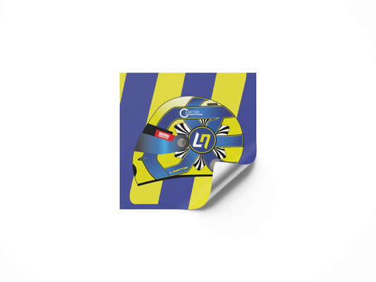 Lando Norris Blue/Yellow Background F1 2022 Helmet Sticker