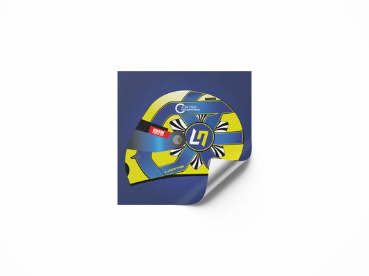 Lando Norris Blue Background F1 2022 Helmet Sticker