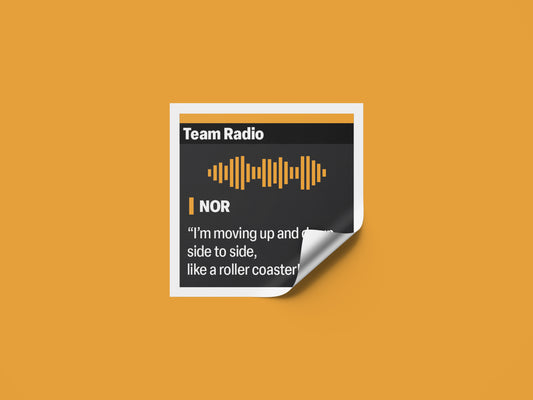 Lando Norris "I'm moving up and down, side to side, like a roller coaster!" F1 Radio Message Sticker