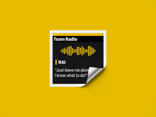 Kimi Raikkonen "I know what to do!" F1 Radio Message Sticker